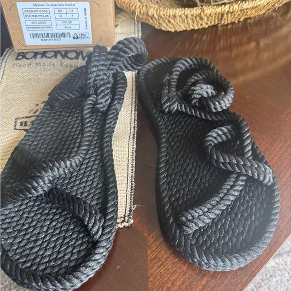 BOHONOMAD Black Rope Sandals Mykonos Women Rope Sandal – Black - Picture 13 of 13